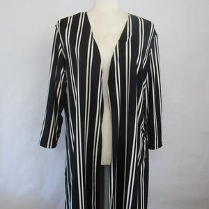 XL Black & White Long Duster/Sweater